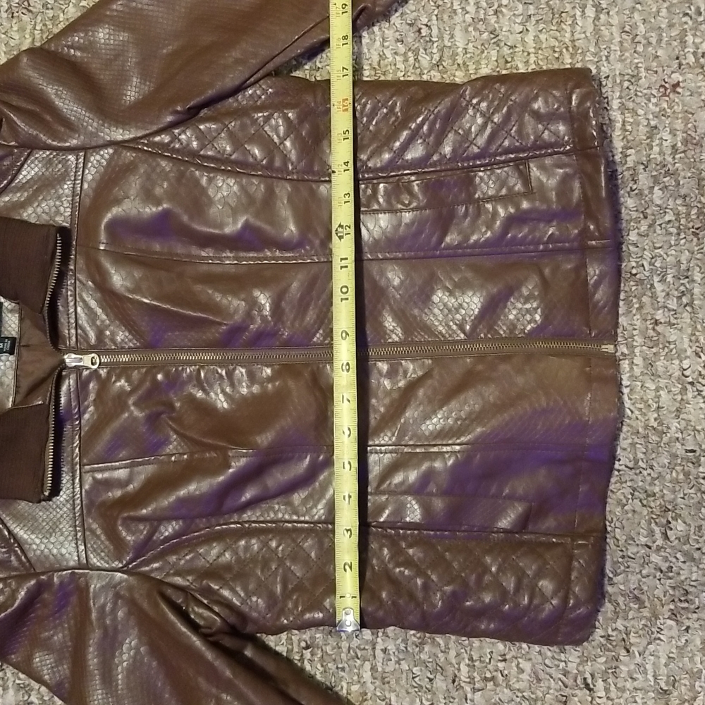 Brown plether zipper jacket - Picture 5 of 7